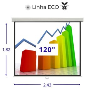 Tela de projecao retrátil manual 120 Linha ECO