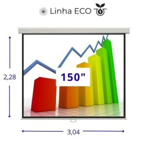 Tela de projecao retrátil manual 150 Linha ECO