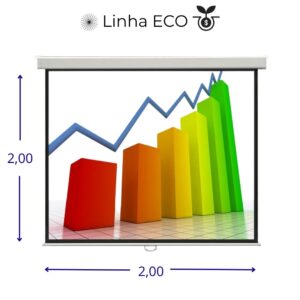 Tela de projecao retrátil manual Linha ECO 200x200